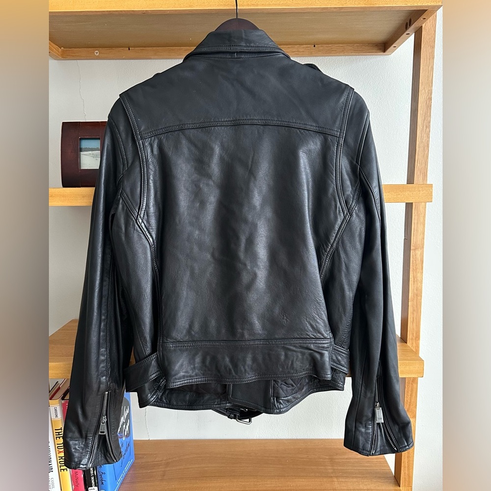 Polo Ralph Lauren Black Leather Biker Jacket - 100% Sheep Leather - size L - Picture 4 of 9